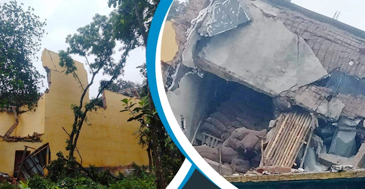 কুমিল্লায় বিকট শব্দে ধসে পড়ল ৪ তলা ভবন